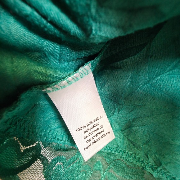 Maurices Top Womens M Green Y2K Crinkle Lace Trim Tank Cami Fairy Lightweight - Picture 12 of 13